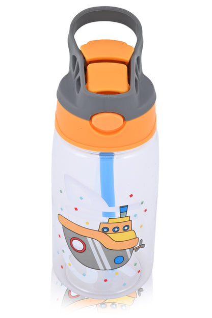 Kids Water Bottle 16 oz, BPA-Free Reusable Bottle with One-Click Flip Lid, Leak-Resistant