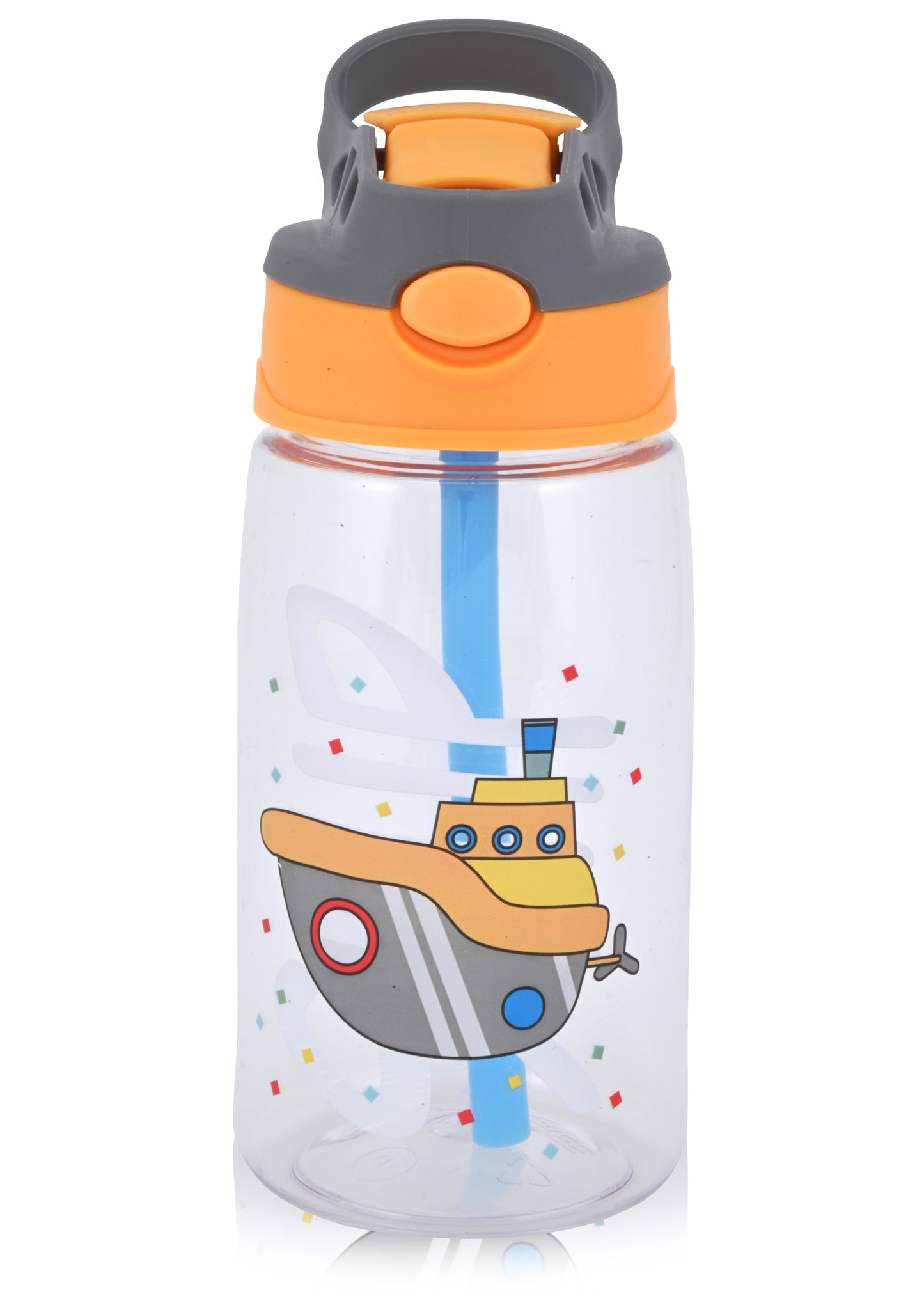 Kids Water Bottle 16 oz, BPA-Free Reusable Bottle with One-Click Flip Lid, Leak-Resistant