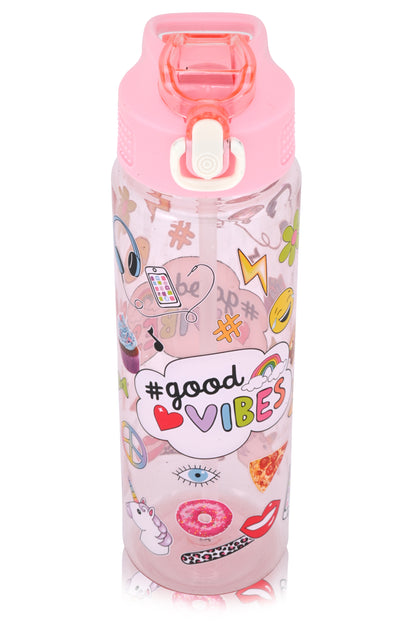 Kids Water Bottle, 27 oz BPA-Free Reusable Bottle with One-Click Open Flip Straw Lid, Leak-Resistant