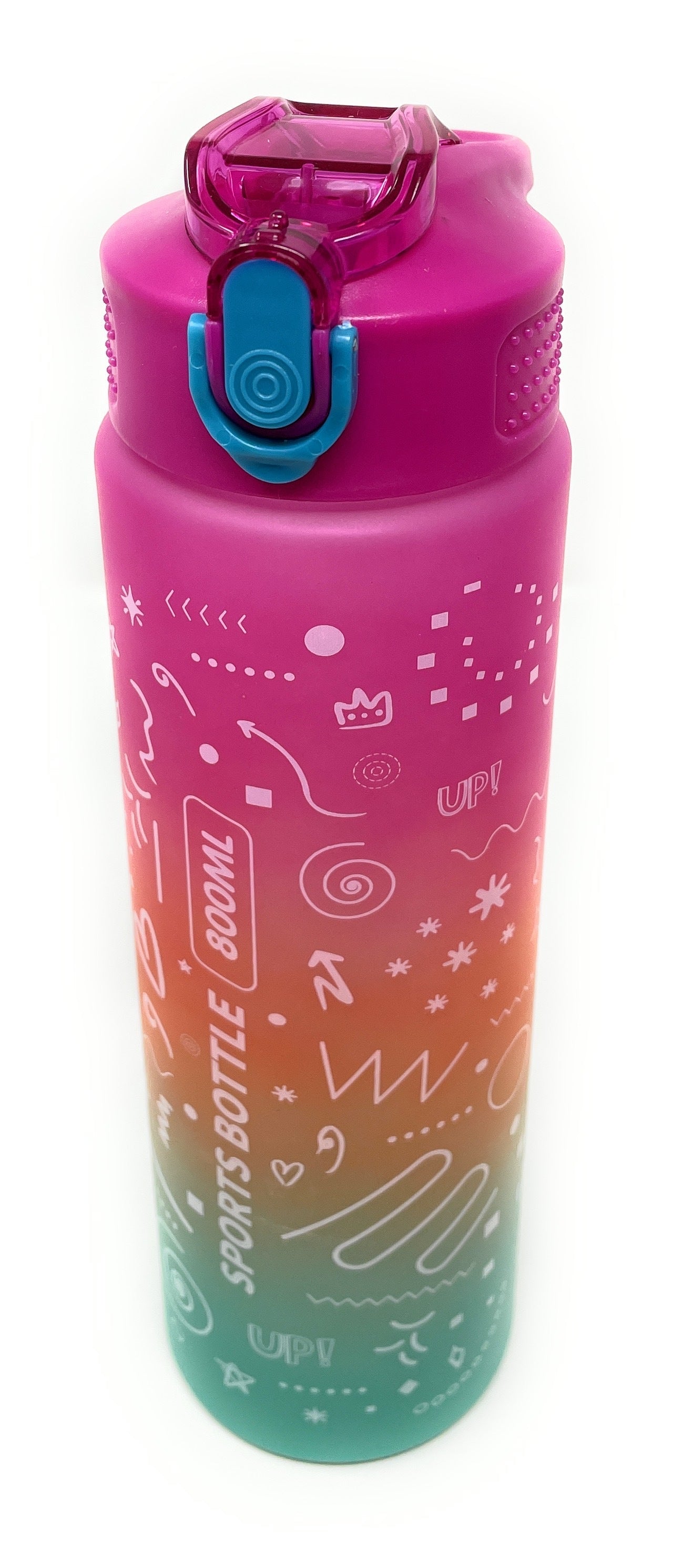 Kids Water Bottle, 27 oz BPA-Free Reusable Bottle with One-Click Open Flip Straw Lid, Leak-Resistant