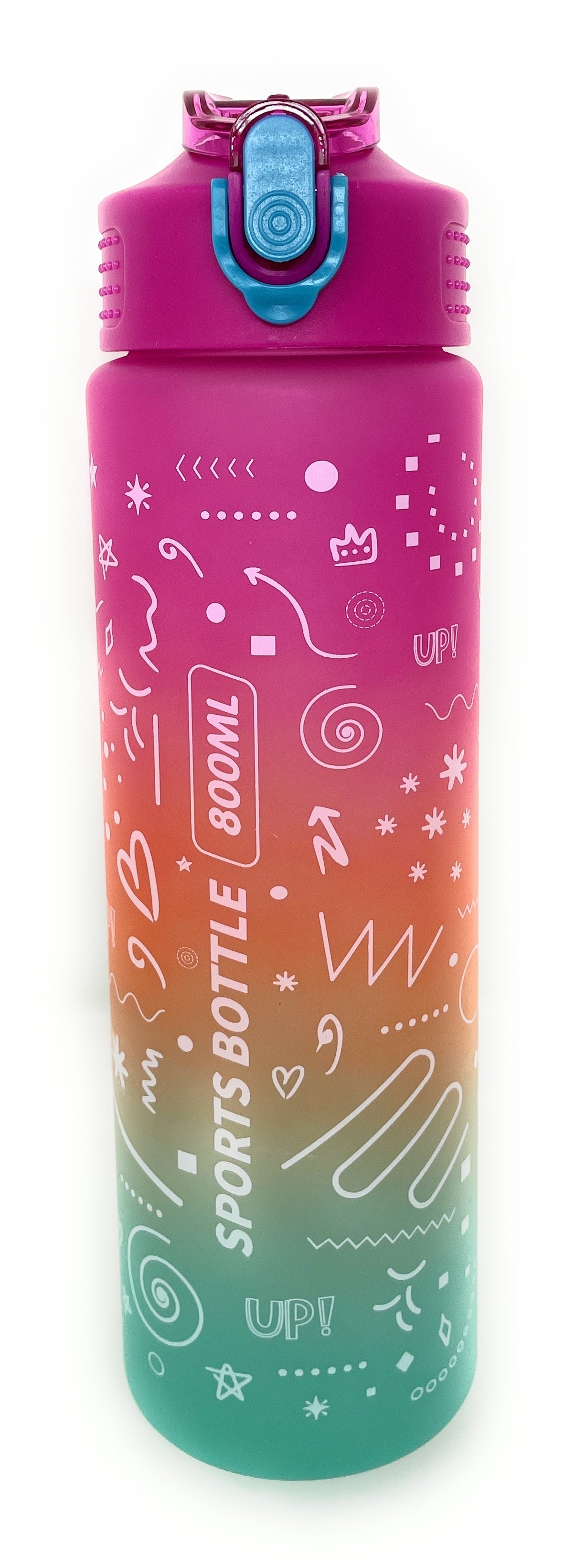 Kids Water Bottle, 27 oz BPA-Free Reusable Bottle with One-Click Open Flip Straw Lid, Leak-Resistant