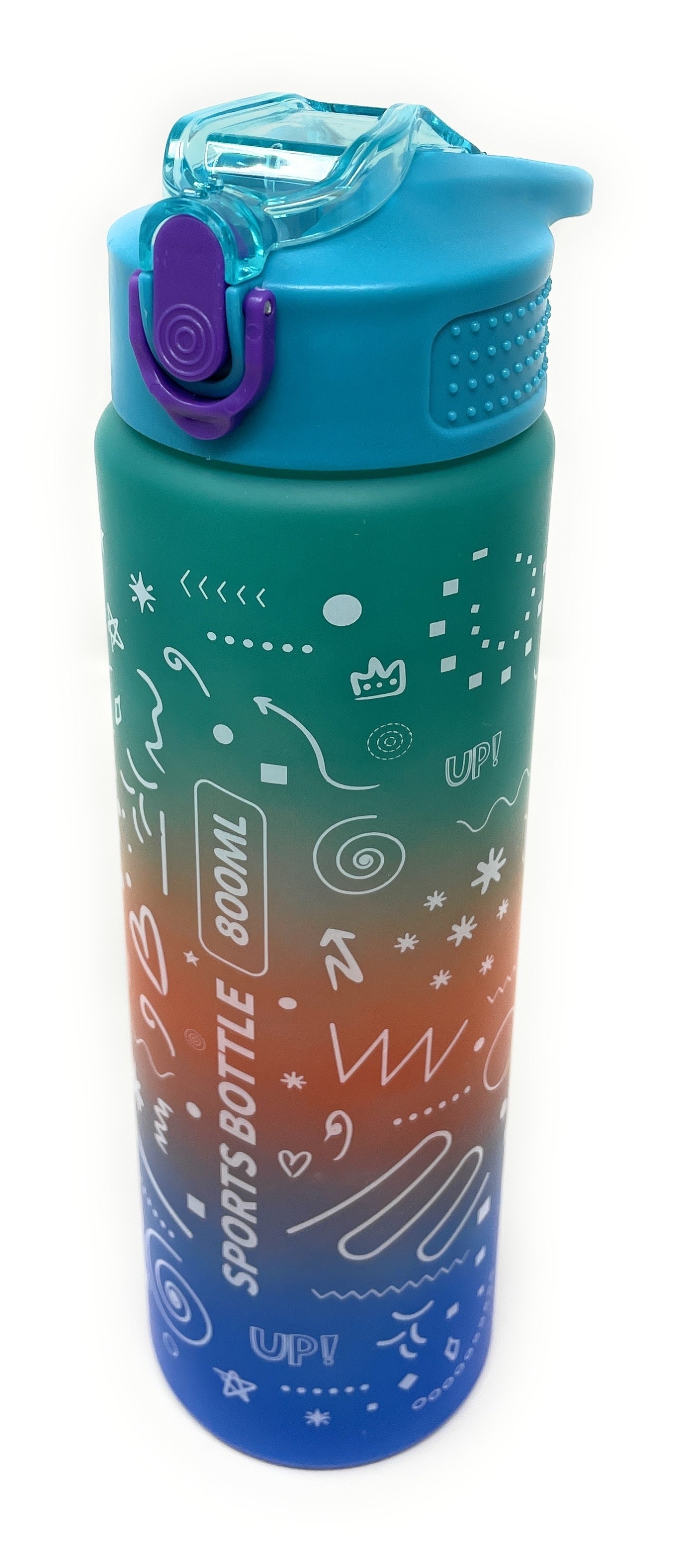 Kids Water Bottle, 27 oz BPA-Free Reusable Bottle with One-Click Open Flip Straw Lid, Leak-Resistant