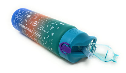 Kids Water Bottle, 27 oz BPA-Free Reusable Bottle with One-Click Open Flip Straw Lid, Leak-Resistant