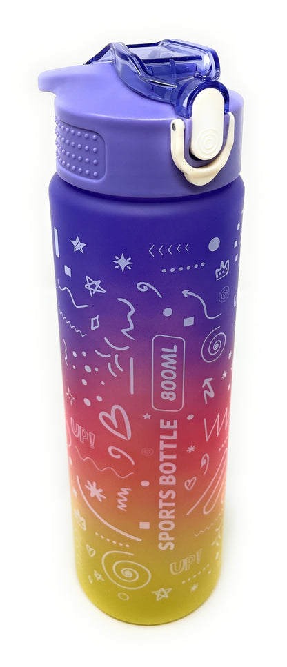 Kids Water Bottle, 27 oz BPA-Free Reusable Bottle with One-Click Open Flip Straw Lid, Leak-Resistant