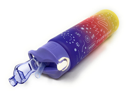 Kids Water Bottle, 27 oz BPA-Free Reusable Bottle with One-Click Open Flip Straw Lid, Leak-Resistant