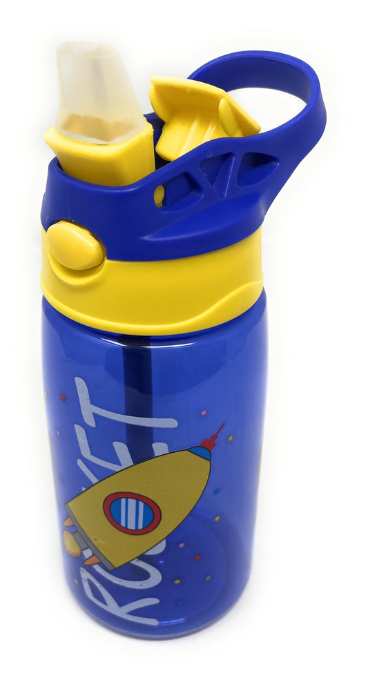 Kids Water Bottle 16 oz, BPA-Free Reusable Bottle with One-Click Flip Lid, Leak-Resistant