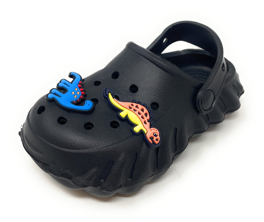 JEFFRICO Toddler Clogs with Charms Lightweight Slip On Garden Shoes for Boys and Girls Comfort Clogs