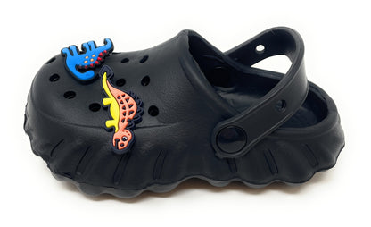 JEFFRICO Toddler Clogs with Charms Lightweight Slip On Garden Shoes for Boys and Girls Comfort Clogs