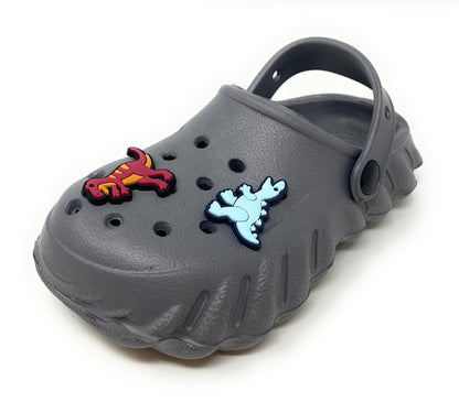 JEFFRICO Toddler Clogs with Charms Lightweight Slip On Garden Shoes for Boys and Girls Comfort Clogs