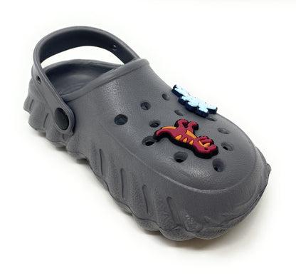 JEFFRICO Toddler Clogs with Charms Lightweight Slip On Garden Shoes for Boys and Girls Comfort Clogs