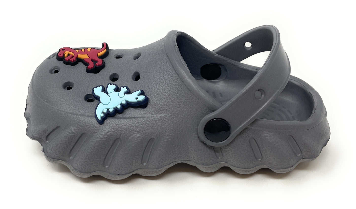 JEFFRICO Toddler Clogs with Charms Lightweight Slip On Garden Shoes for Boys and Girls Comfort Clogs