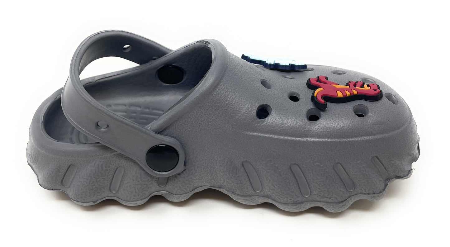JEFFRICO Toddler Clogs with Charms Lightweight Slip On Garden Shoes for Boys and Girls Comfort Clogs