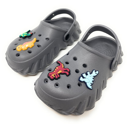 JEFFRICO Toddler Clogs with Charms Lightweight Slip On Garden Shoes for Boys and Girls Comfort Clogs