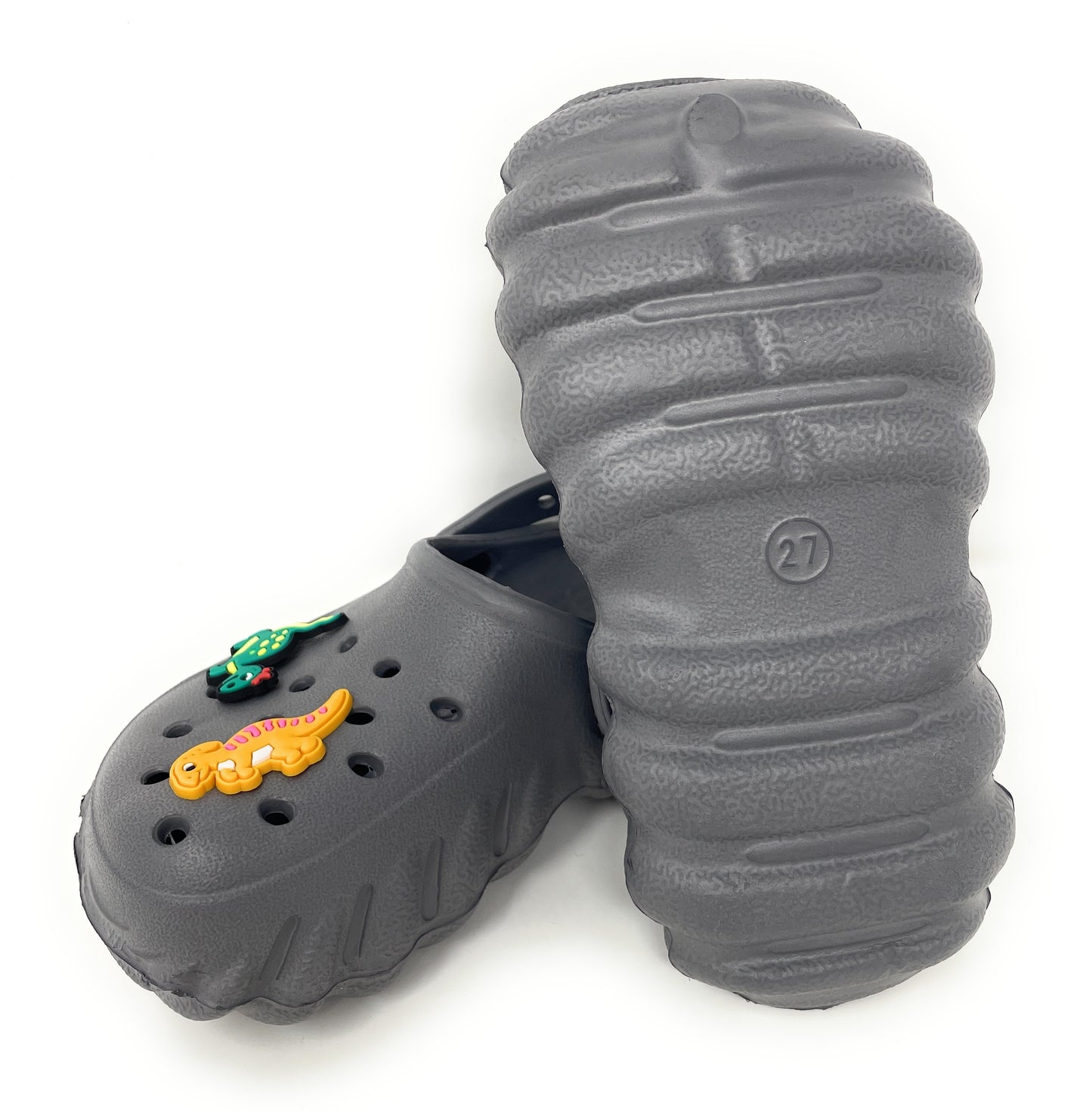 JEFFRICO Toddler Clogs with Charms Lightweight Slip On Garden Shoes for Boys and Girls Comfort Clogs