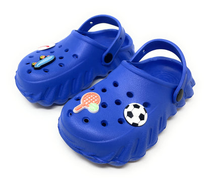 JEFFRICO Toddler Clogs with Charms Lightweight Slip On Garden Shoes for Boys and Girls Comfort Clogs