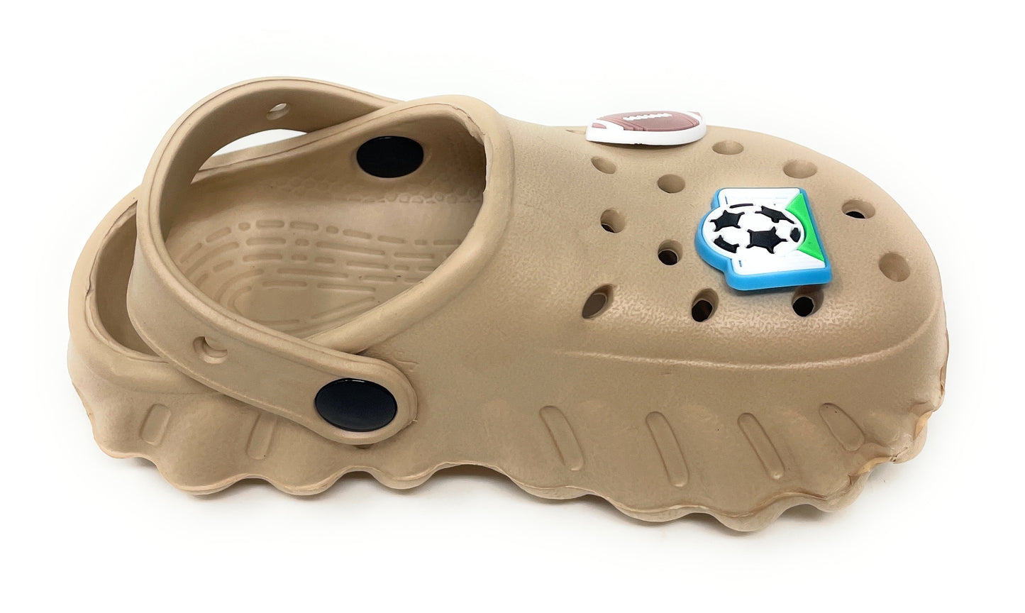 JEFFRICO Toddler Clogs with Charms Lightweight Slip On Garden Shoes for Boys and Girls Comfort Clogs
