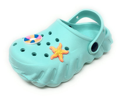 JEFFRICO Toddler Clogs with Charms Lightweight Slip On Garden Shoes for Boys and Girls Comfort Clogs