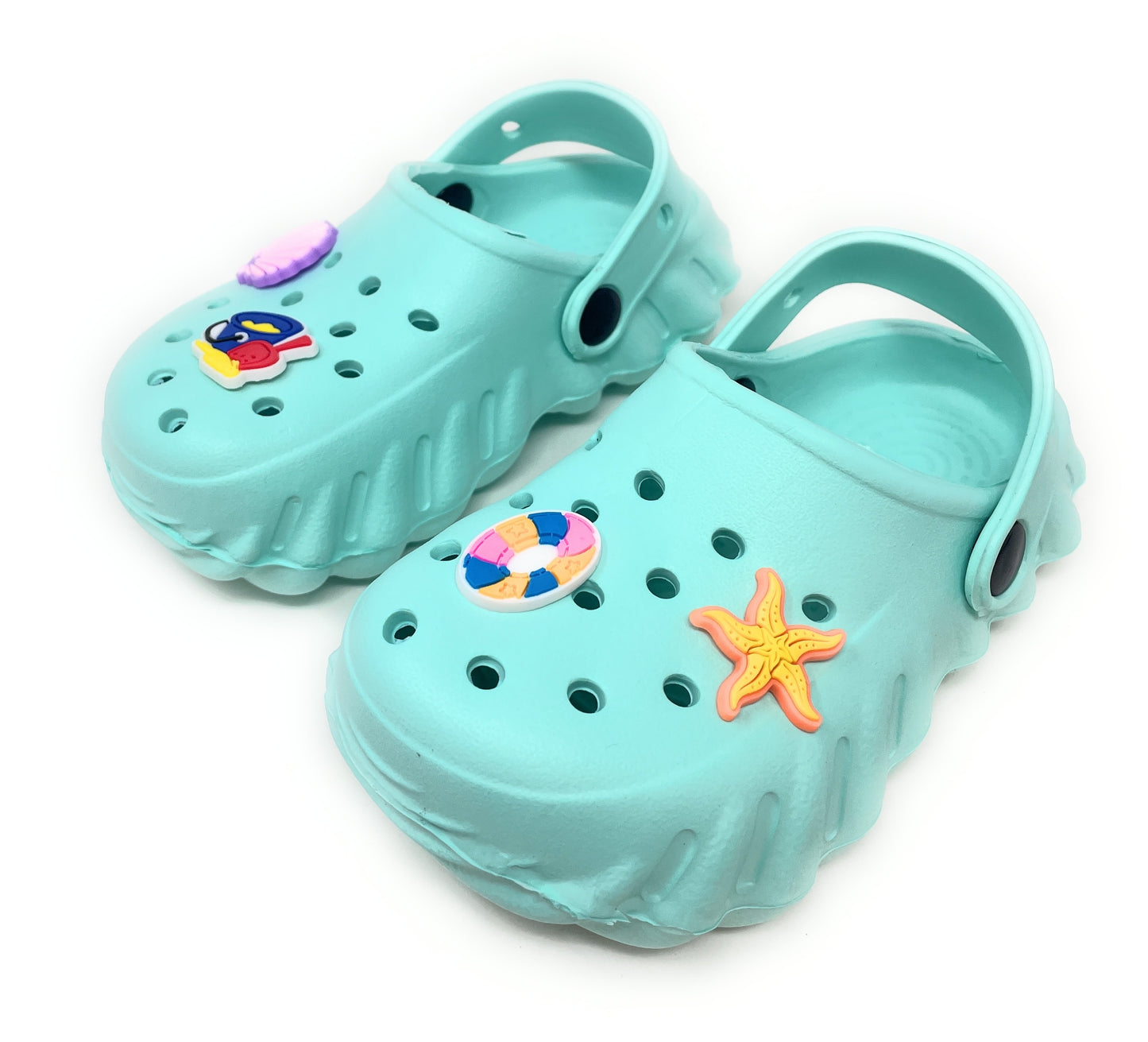 JEFFRICO Toddler Clogs with Charms Lightweight Slip On Garden Shoes for Boys and Girls Comfort Clogs