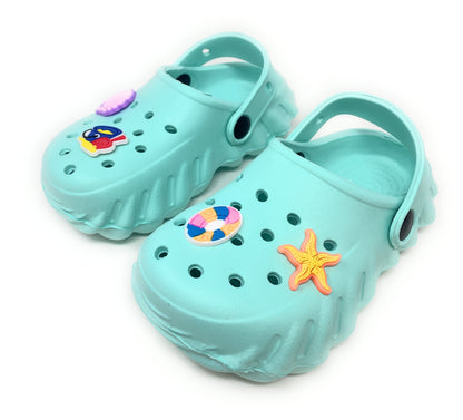 JEFFRICO Toddler Clogs with Charms Lightweight Slip On Garden Shoes for Boys and Girls Comfort Clogs