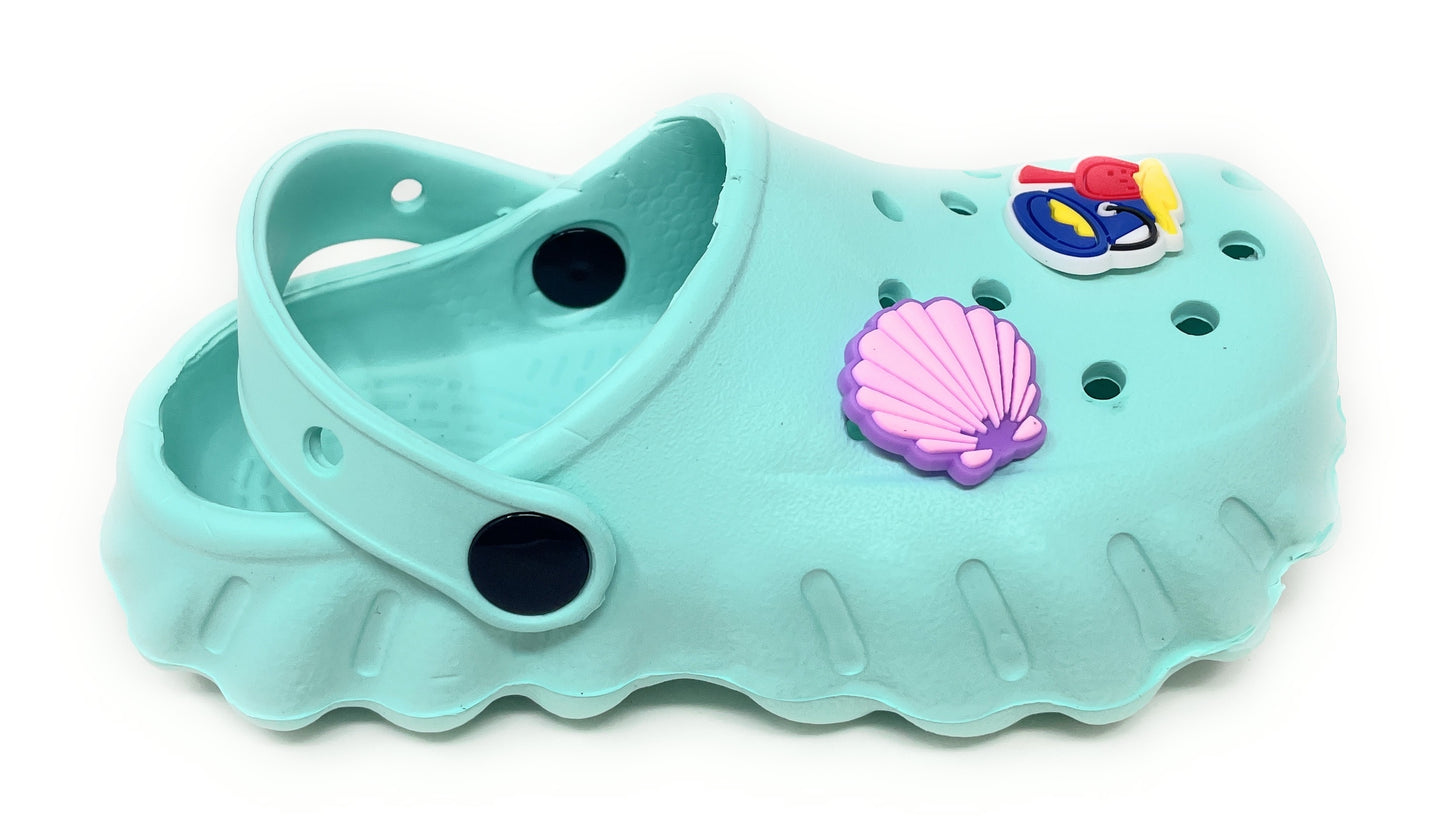 JEFFRICO Toddler Clogs with Charms Lightweight Slip On Garden Shoes for Boys and Girls Comfort Clogs