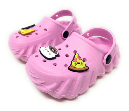 JEFFRICO Toddler Clogs with Charms Lightweight Slip On Garden Shoes for Boys and Girls Comfort Clogs