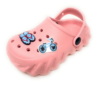 JEFFRICO Toddler Clogs with Charms Lightweight Slip On Garden Shoes for Boys and Girls Comfort Clogs