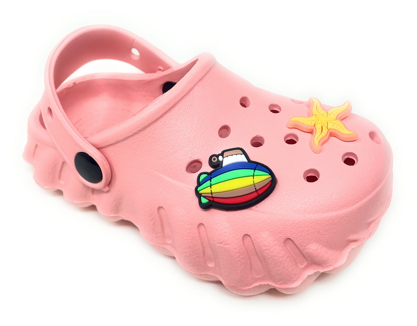 JEFFRICO Toddler Clogs with Charms Lightweight Slip On Garden Shoes for Boys and Girls Comfort Clogs