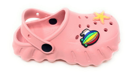JEFFRICO Toddler Clogs with Charms Lightweight Slip On Garden Shoes for Boys and Girls Comfort Clogs