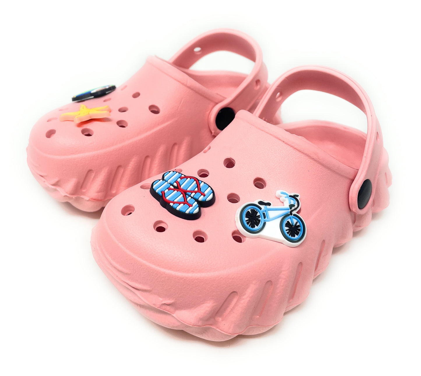 JEFFRICO Toddler Clogs with Charms Lightweight Slip On Garden Shoes for Boys and Girls Comfort Clogs