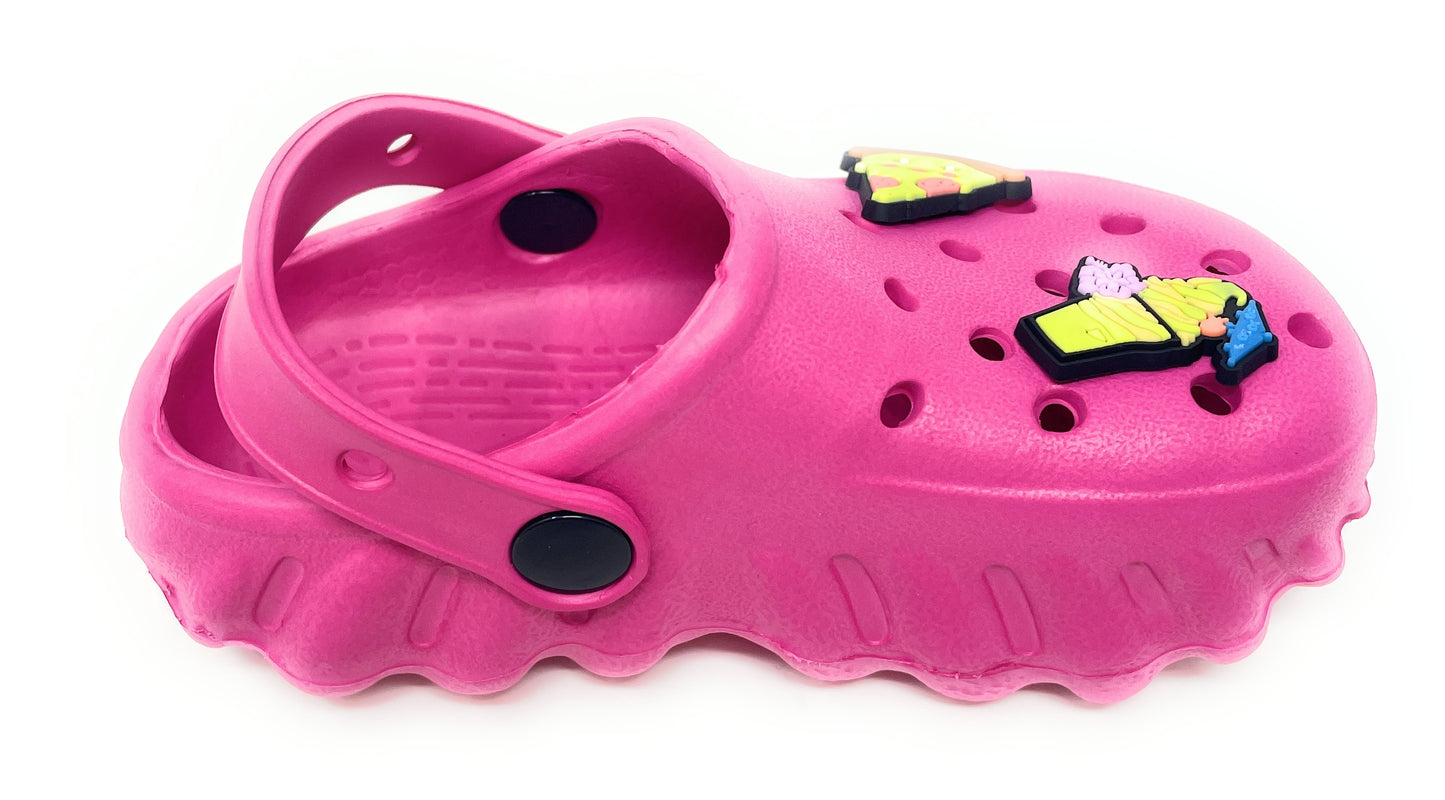 JEFFRICO Toddler Clogs with Charms Lightweight Slip On Garden Shoes for Boys and Girls Comfort Clogs