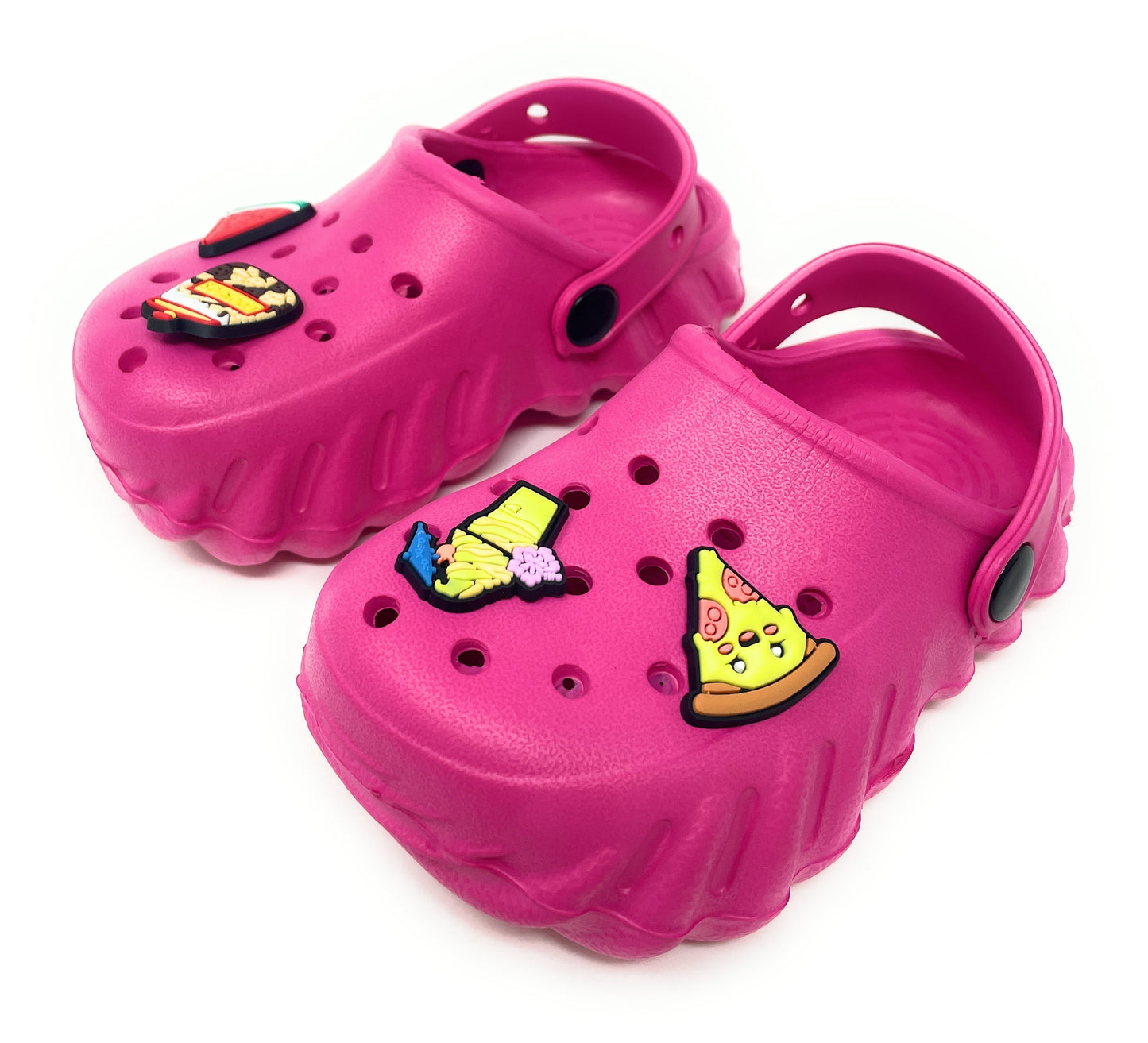 JEFFRICO Toddler Clogs with Charms Lightweight Slip On Garden Shoes for Boys and Girls Comfort Clogs