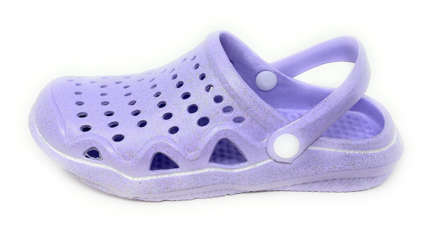 JEFFRICO Womens Slip-On Clogs – Lightweight Breathable EVA Comfort Garden Shoes with Glitter for Work, Beach & Everyday Wear