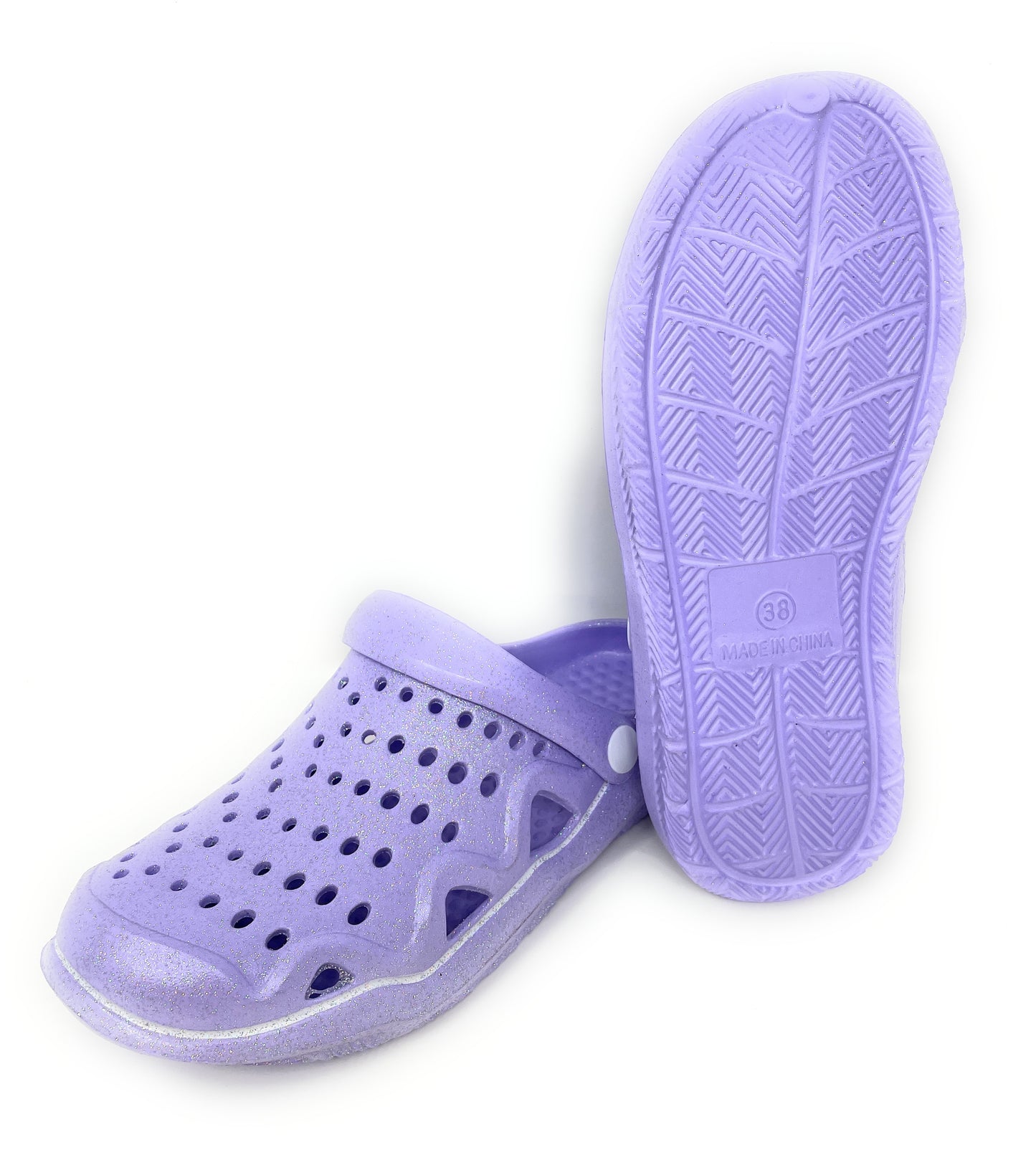 JEFFRICO Womens Slip-On Clogs – Lightweight Breathable EVA Comfort Garden Shoes with Glitter for Work, Beach & Everyday Wear
