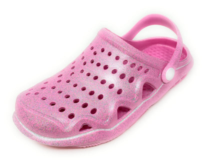 JEFFRICO Womens Slip-On Clogs – Lightweight Breathable EVA Comfort Garden Shoes with Glitter for Work, Beach & Everyday Wear