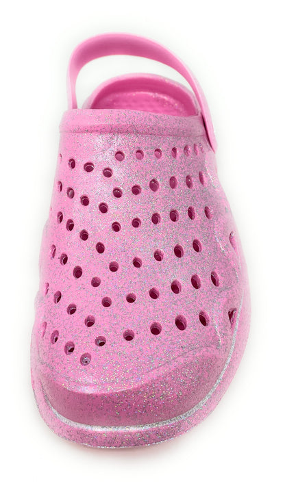 JEFFRICO Womens Slip-On Clogs – Lightweight Breathable EVA Comfort Garden Shoes with Glitter for Work, Beach & Everyday Wear
