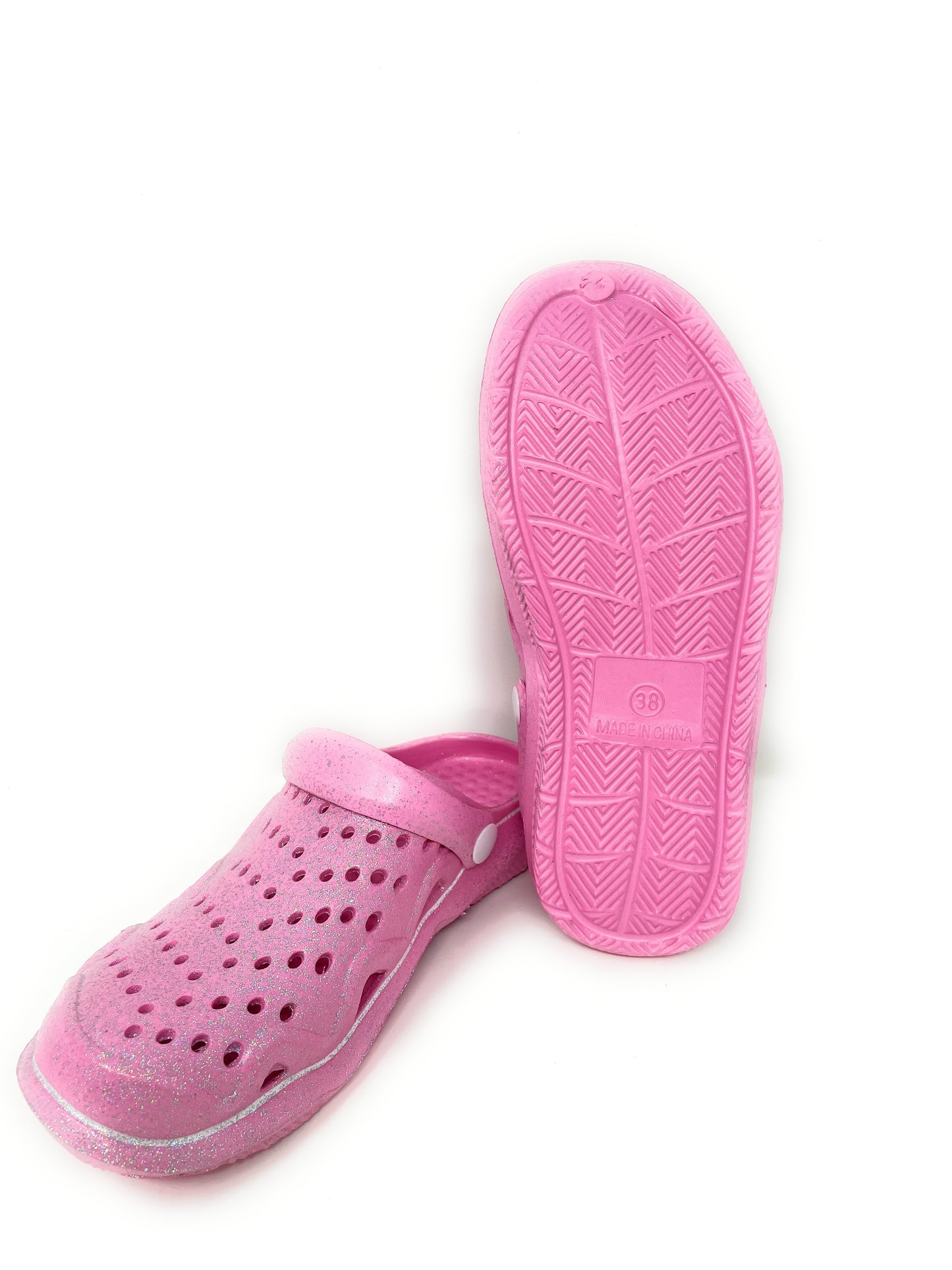 JEFFRICO Womens Slip-On Clogs – Lightweight Breathable EVA Comfort Garden Shoes with Glitter for Work, Beach & Everyday Wear