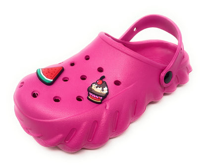 JEFFRICO Girls Clogs with Charms Lightweight Slip On Garden Shoes for Girls Comfort Clogs