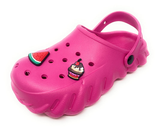 JEFFRICO Girls Clogs with Charms Lightweight Slip On Garden Shoes for Girls Comfort Clogs