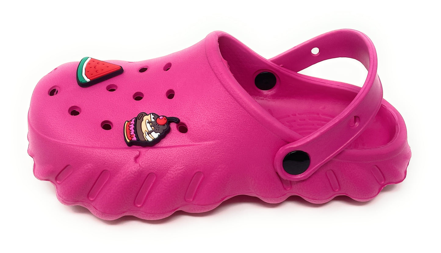 JEFFRICO Girls Clogs with Charms Lightweight Slip On Garden Shoes for Girls Comfort Clogs