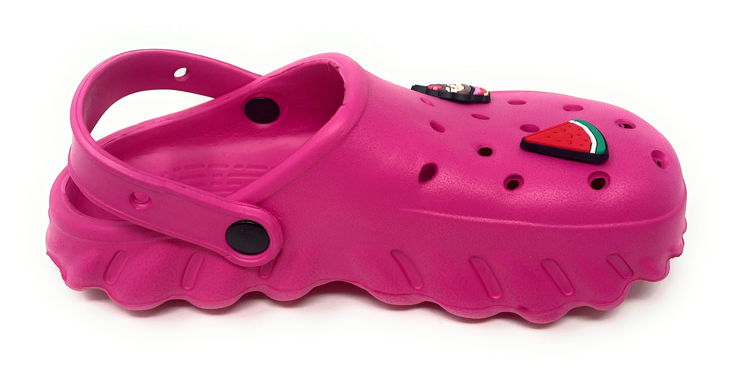 JEFFRICO Girls Clogs with Charms Lightweight Slip On Garden Shoes for Girls Comfort Clogs
