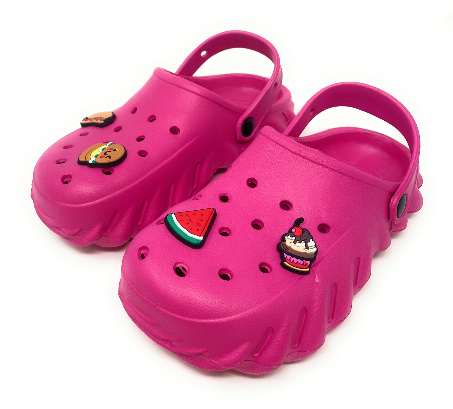 JEFFRICO Girls Clogs with Charms Lightweight Slip On Garden Shoes for Girls Comfort Clogs