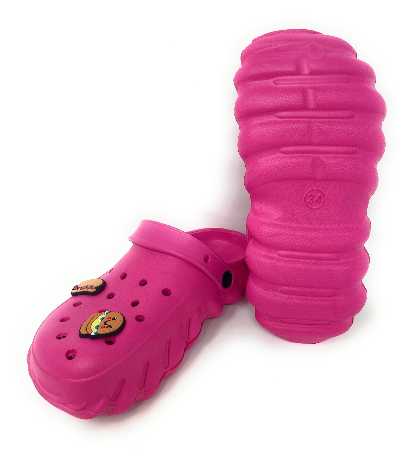 JEFFRICO Girls Clogs with Charms Lightweight Slip On Garden Shoes for Girls Comfort Clogs
