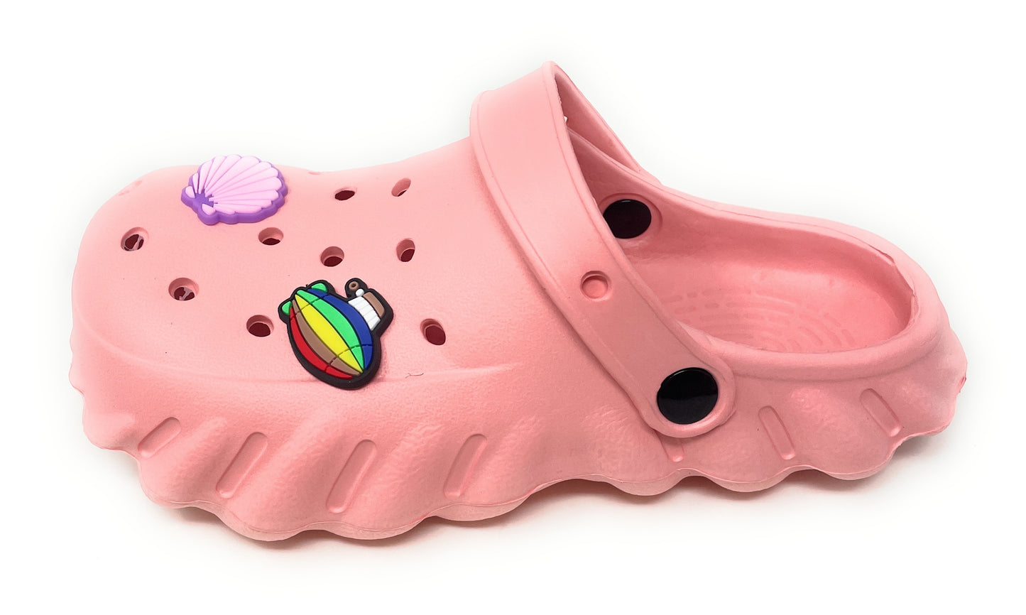 JEFFRICO Girls Clogs with Charms Lightweight Slip On Garden Shoes for Girls Comfort Clogs