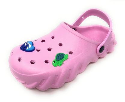 JEFFRICO Girls Clogs with Charms Lightweight Slip On Garden Shoes for Girls Comfort Clogs