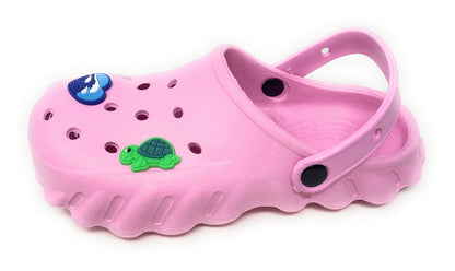 JEFFRICO Girls Clogs with Charms Lightweight Slip On Garden Shoes for Girls Comfort Clogs