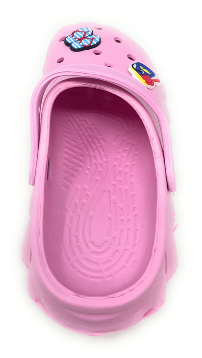 JEFFRICO Girls Clogs with Charms Lightweight Slip On Garden Shoes for Girls Comfort Clogs
