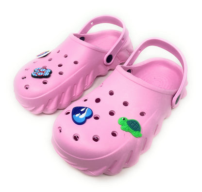 JEFFRICO Girls Clogs with Charms Lightweight Slip On Garden Shoes for Girls Comfort Clogs