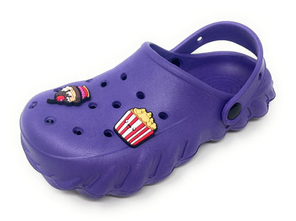 JEFFRICO Girls Clogs with Charms Lightweight Slip On Garden Shoes for Girls Comfort Clogs