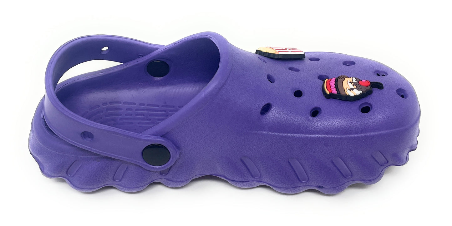 JEFFRICO Girls Clogs with Charms Lightweight Slip On Garden Shoes for Girls Comfort Clogs