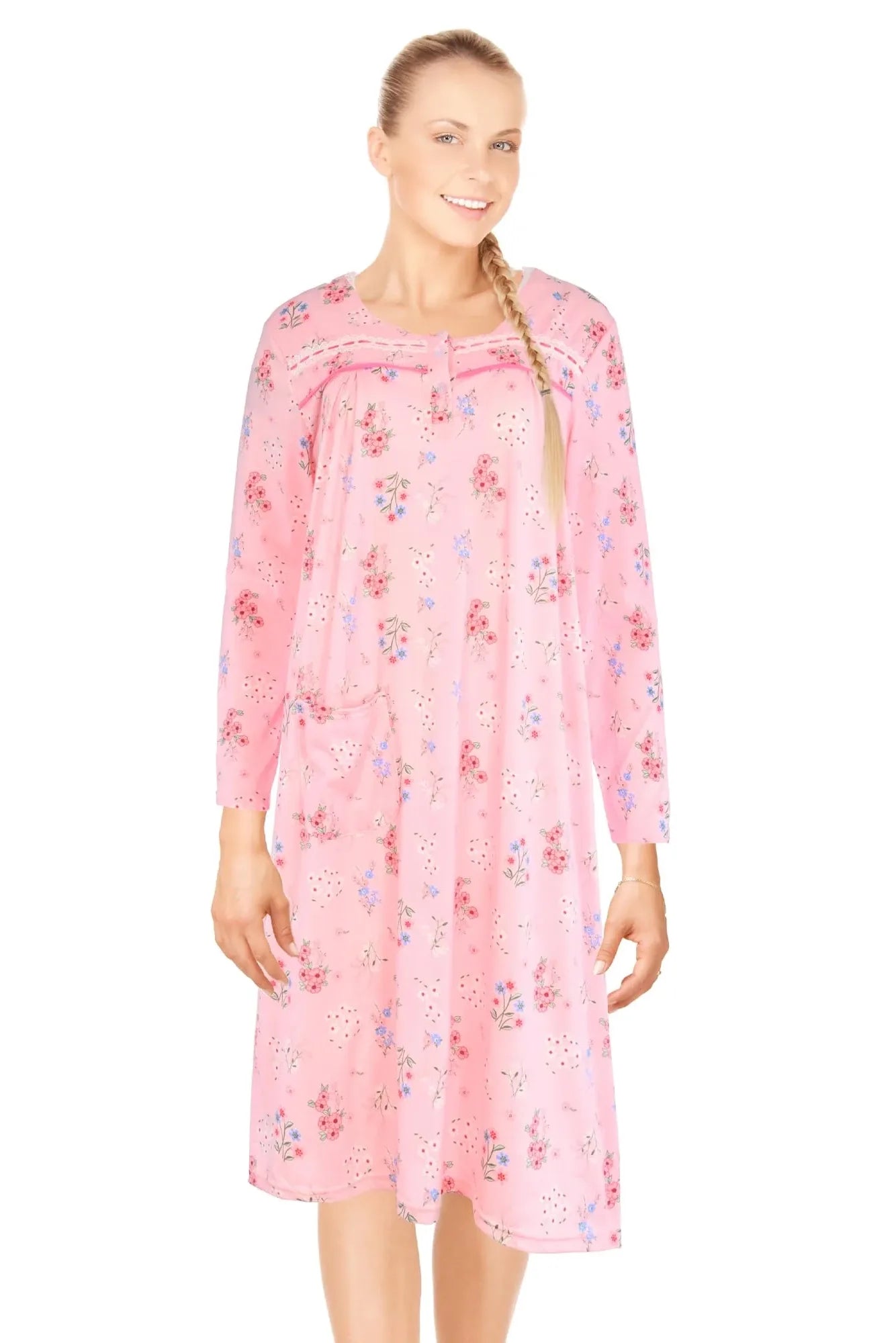 JEFFRICO Womens Long Sleeve Nightgowns Sleepwear Soft Pajama Dress Nightshirts